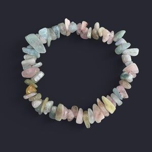 Beryl Morganite Crystal Bead Bracelet